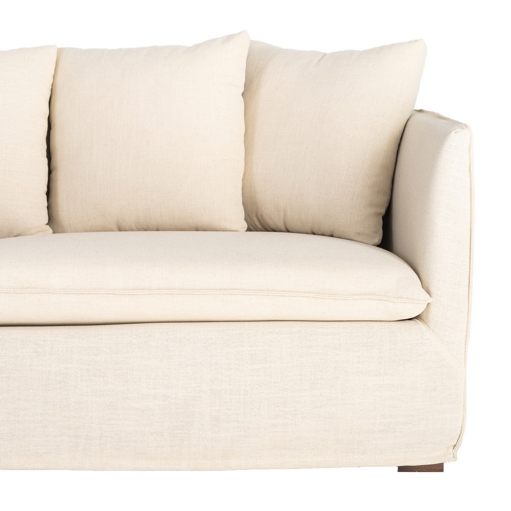 SOFÁ BEIGE TEJIDO SALÓN 215 X 92 X 78 CM
