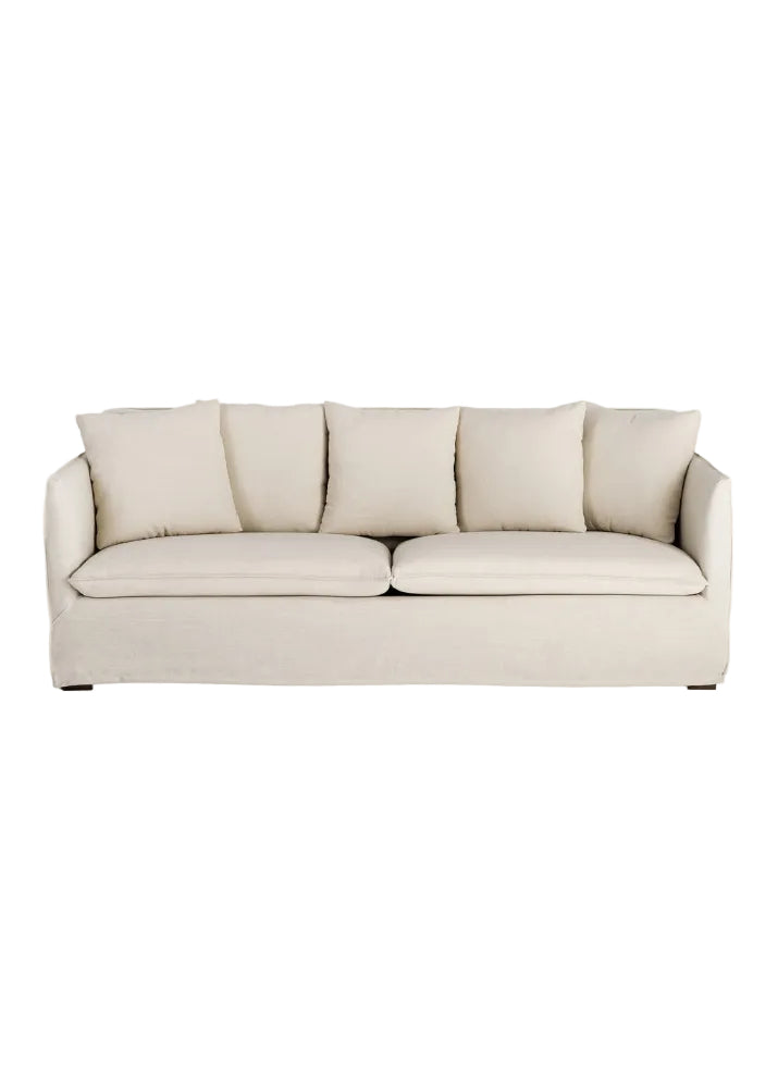 SOFÁ TAUPE TEJIDO SALÓN 215 X 92 X 78 CM