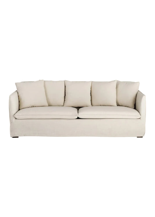 SOFÁ TAUPE TEJIDO SALÓN 215 X 92 X 78 CM