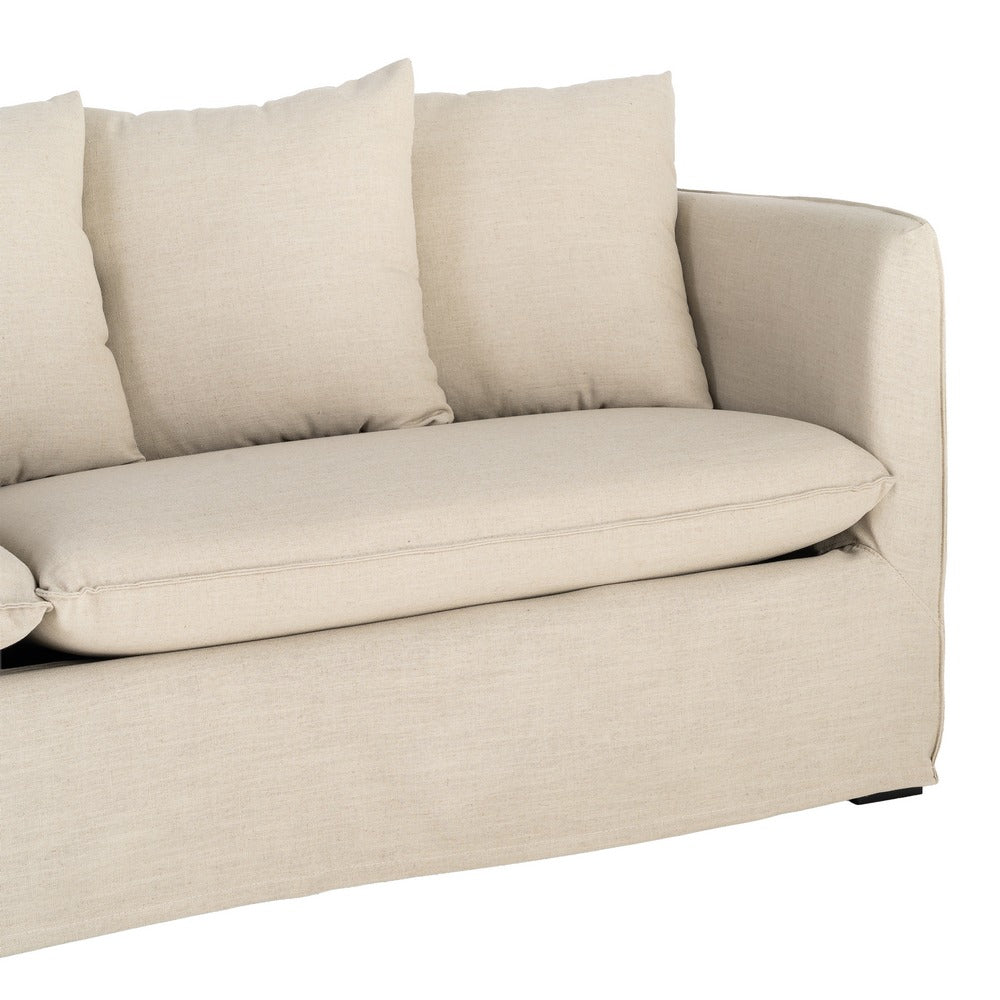 SOFÁ TAUPE TEJIDO SALÓN 215 X 92 X 78 CM