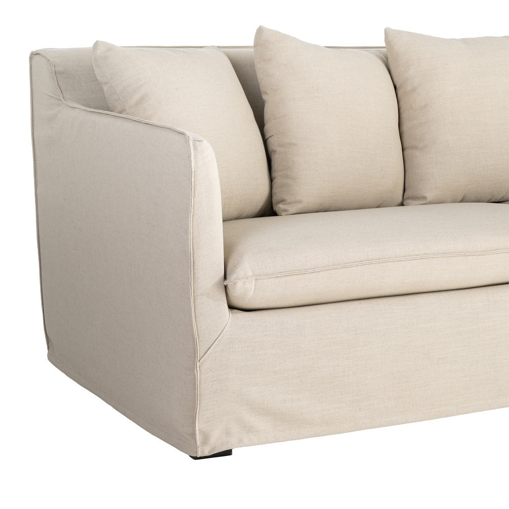 SOFÁ TAUPE TEJIDO SALÓN 215 X 92 X 78 CM