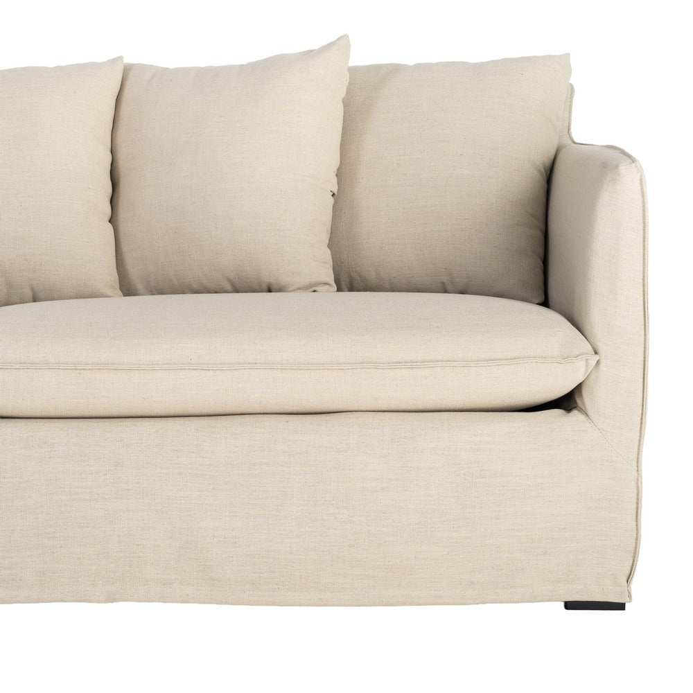 SOFÁ TAUPE TEJIDO SALÓN 215 X 92 X 78 CM