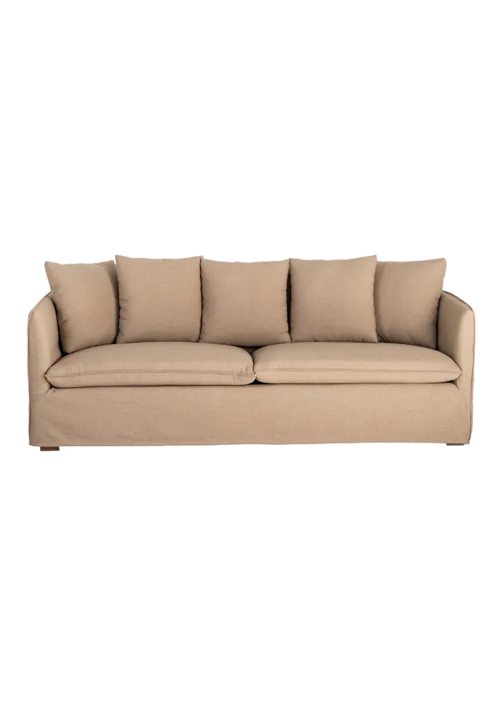 SOFÁ MARRÓN TEJIDO SALÓN 215 X 92 X 78 CM