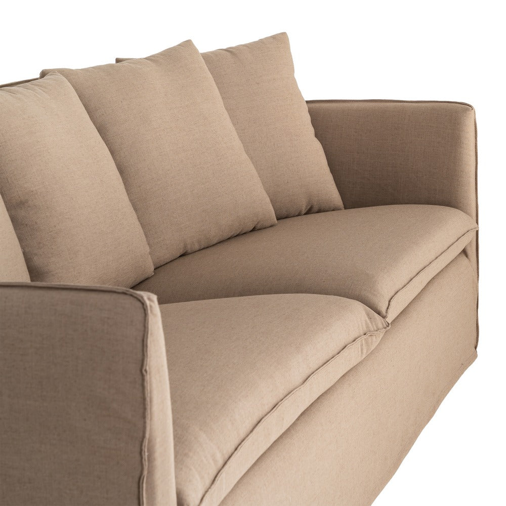 SOFÁ MARRÓN TEJIDO SALÓN 215 X 92 X 78 CM