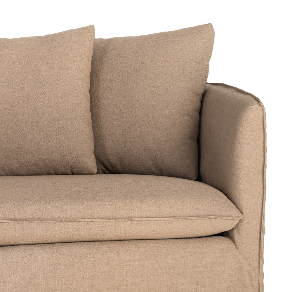 SOFÁ MARRÓN TEJIDO SALÓN 215 X 92 X 78 CM