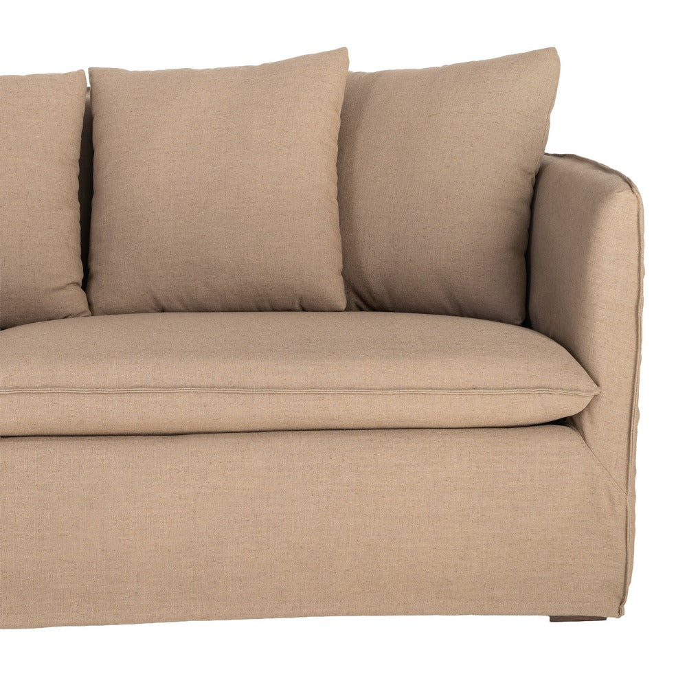 SOFÁ MARRÓN TEJIDO SALÓN 215 X 92 X 78 CM