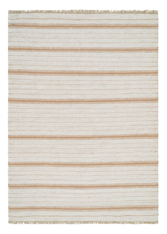 ALFOMBRA RAYAS NATURAL LANA-ALGODÓN 200 X 300 CM