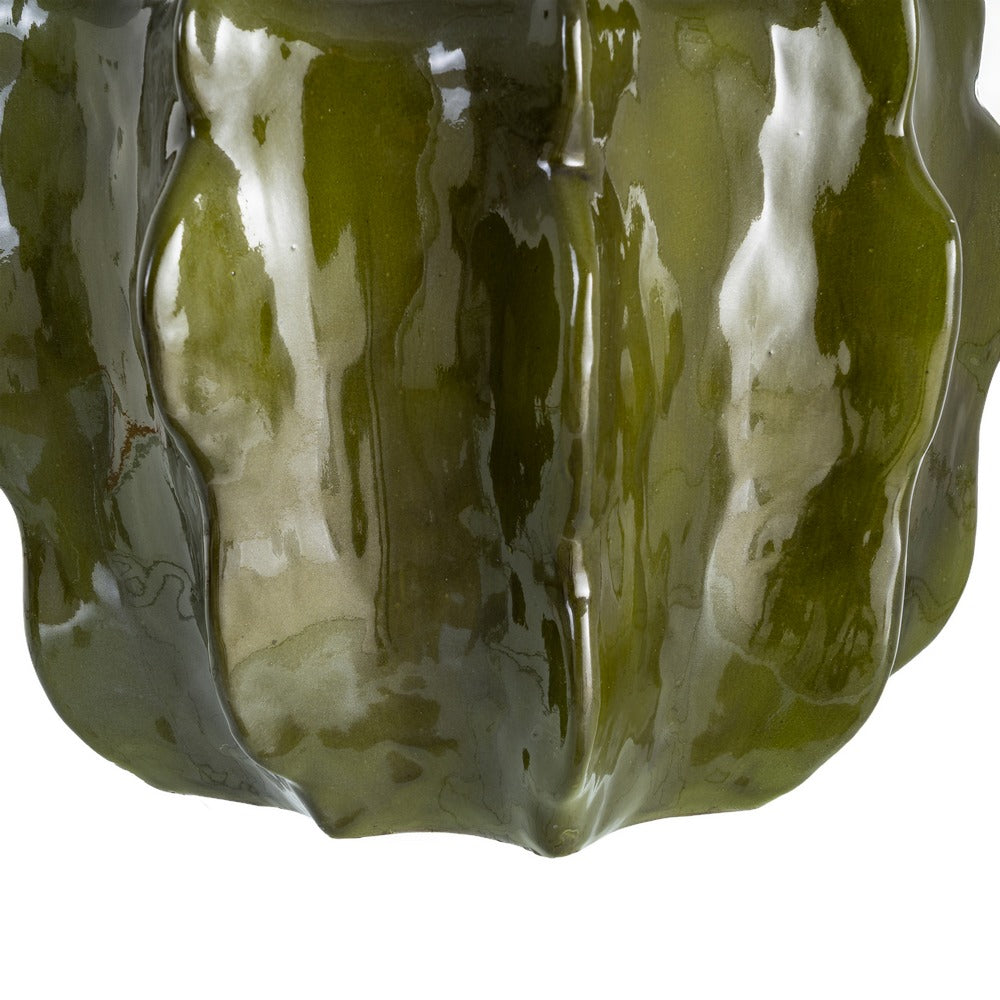MACETERO VERDE CERÁMICA DECORACIÓN 35 X 35 X 34 CM