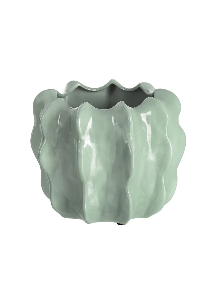 MACETERO TURQUESA CERÁMICA DECORACIÓN 30 X 30 X 29 CM