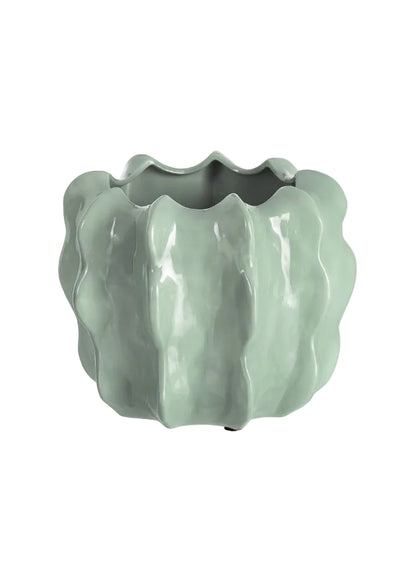 MACETERO TURQUESA CERÁMICA DECORACIÓN 30 X 30 X 29 CM