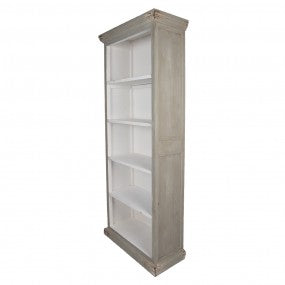 Biblioteca de madera gris 80x36x195 cm