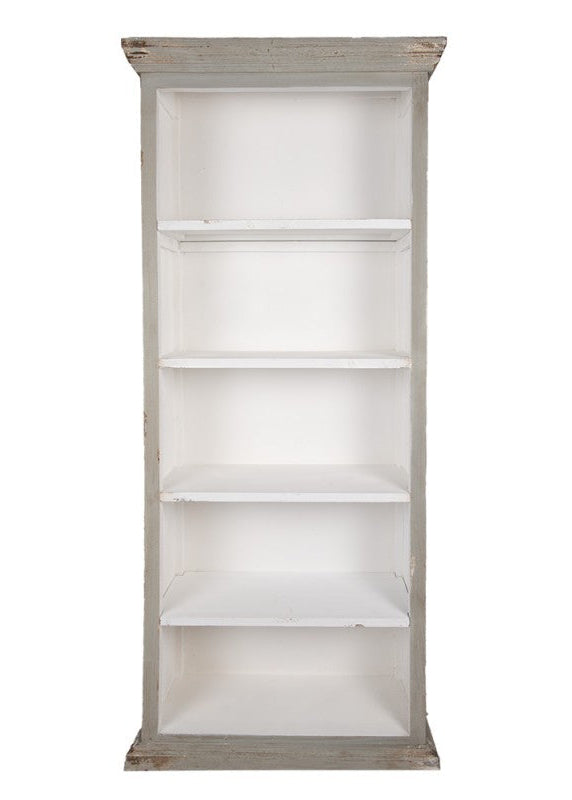 Biblioteca de madera gris 80x36x195 cm